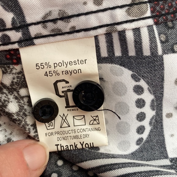 NWT Caviar Dremes Mens S Long Sleeve Button Down Shirt. Squares and Circles. - Picture 5 of 7